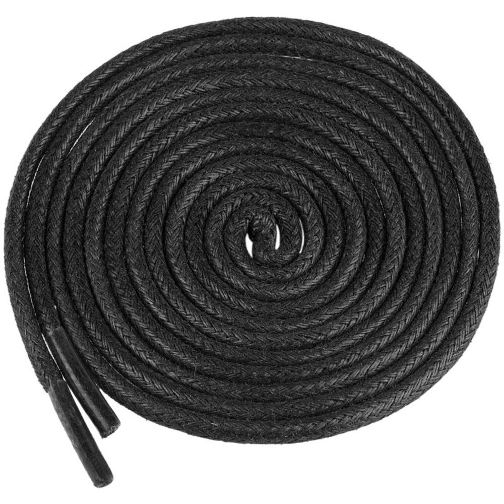 2 Pair Waxed Shoe Laces Round Solid Woven Shoelaces 140cm/55.11" Black